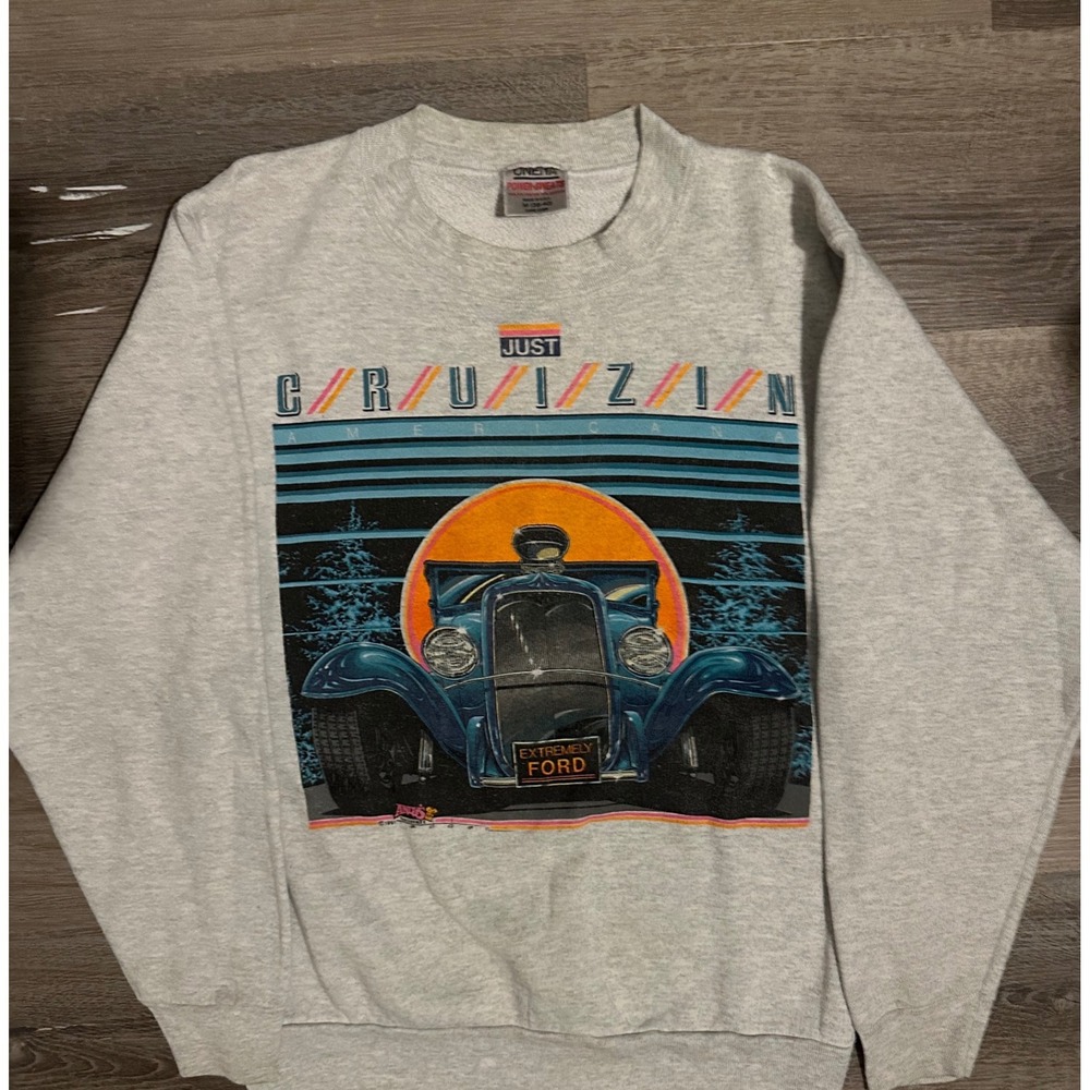ONEITA Power-Sweats Mens M 1991 Just Cruizin‎ Ford Graphic Sweatshirt